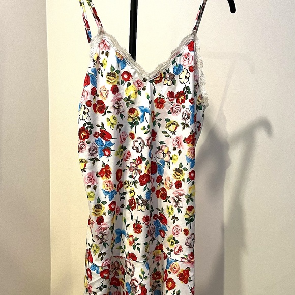 Vintage Natori Slip Nightgown Floral sleep Slip Dress - Large - Picture 1 of 14